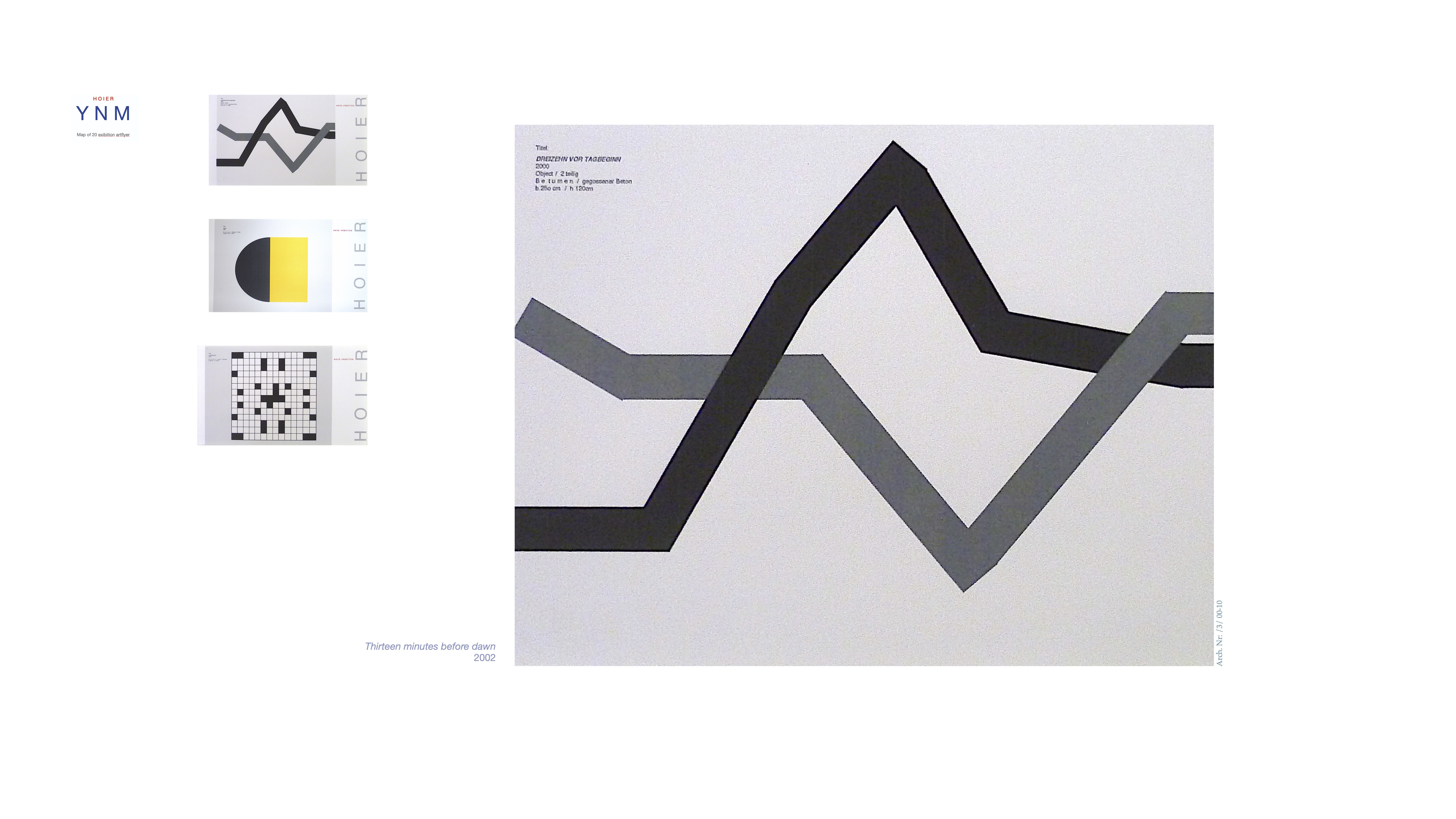 YNM / Heiner H. Hoier / Hoier.works / Thirteen minutes before dawn - 2002 - Betumen auf Beton gegossen